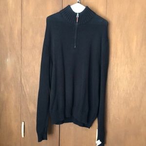 Polo Sweater-Black with Purple Horse